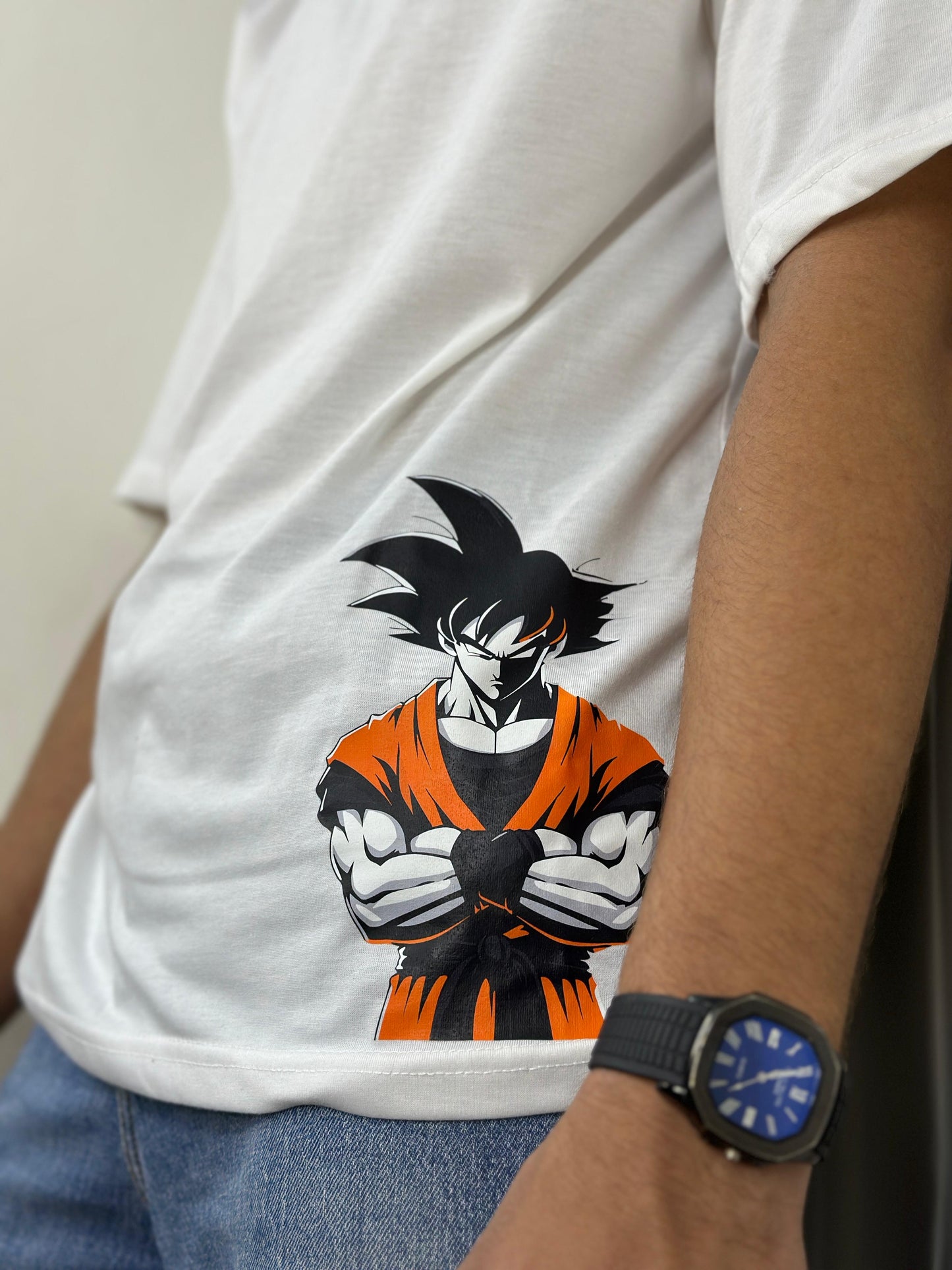 Only Akhirah — Goku Grind Oversized Graphic T-Shirt (Unisex | White)