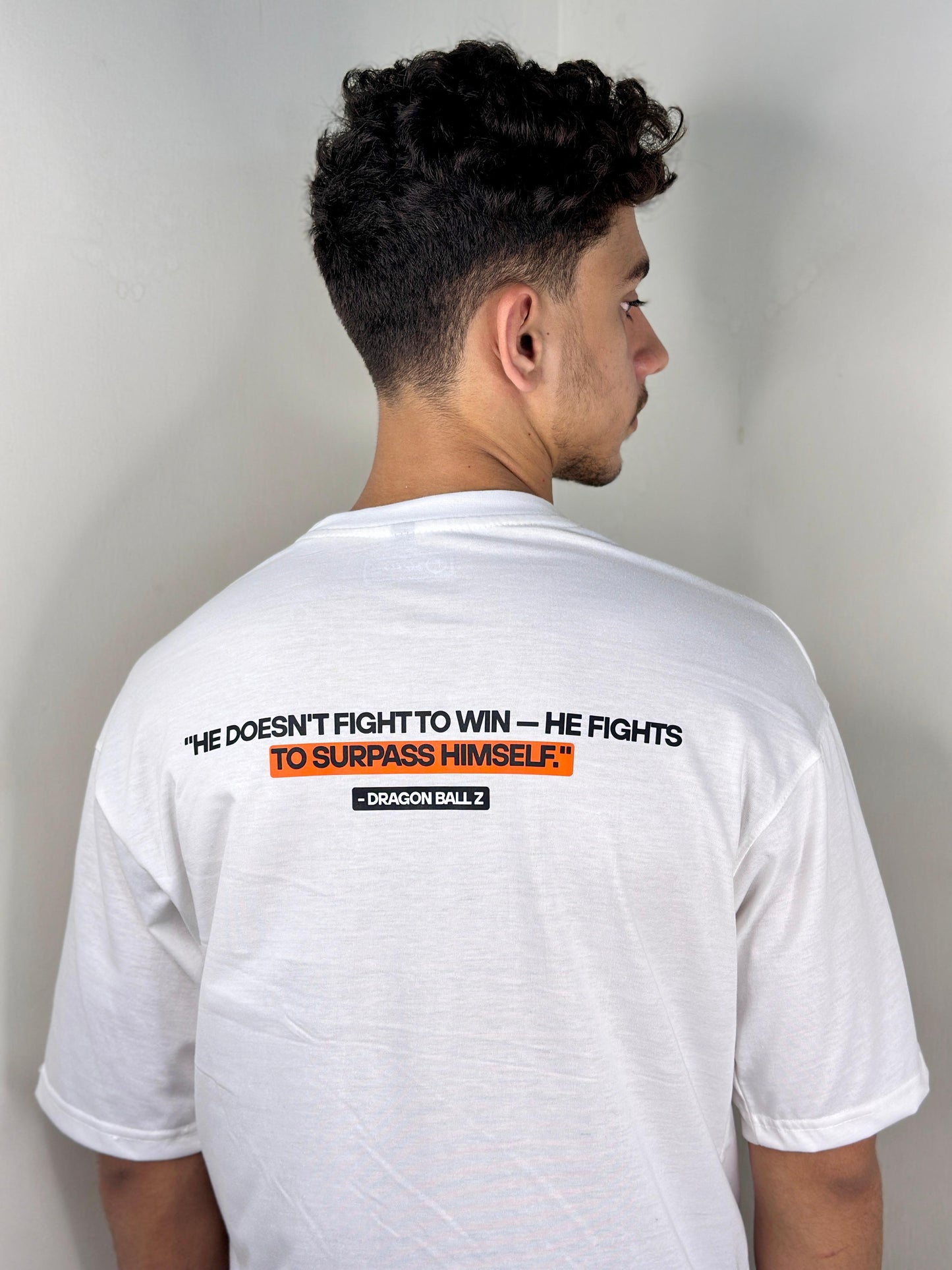 Only Akhirah — Goku Grind Oversized Graphic T-Shirt (Unisex | White)