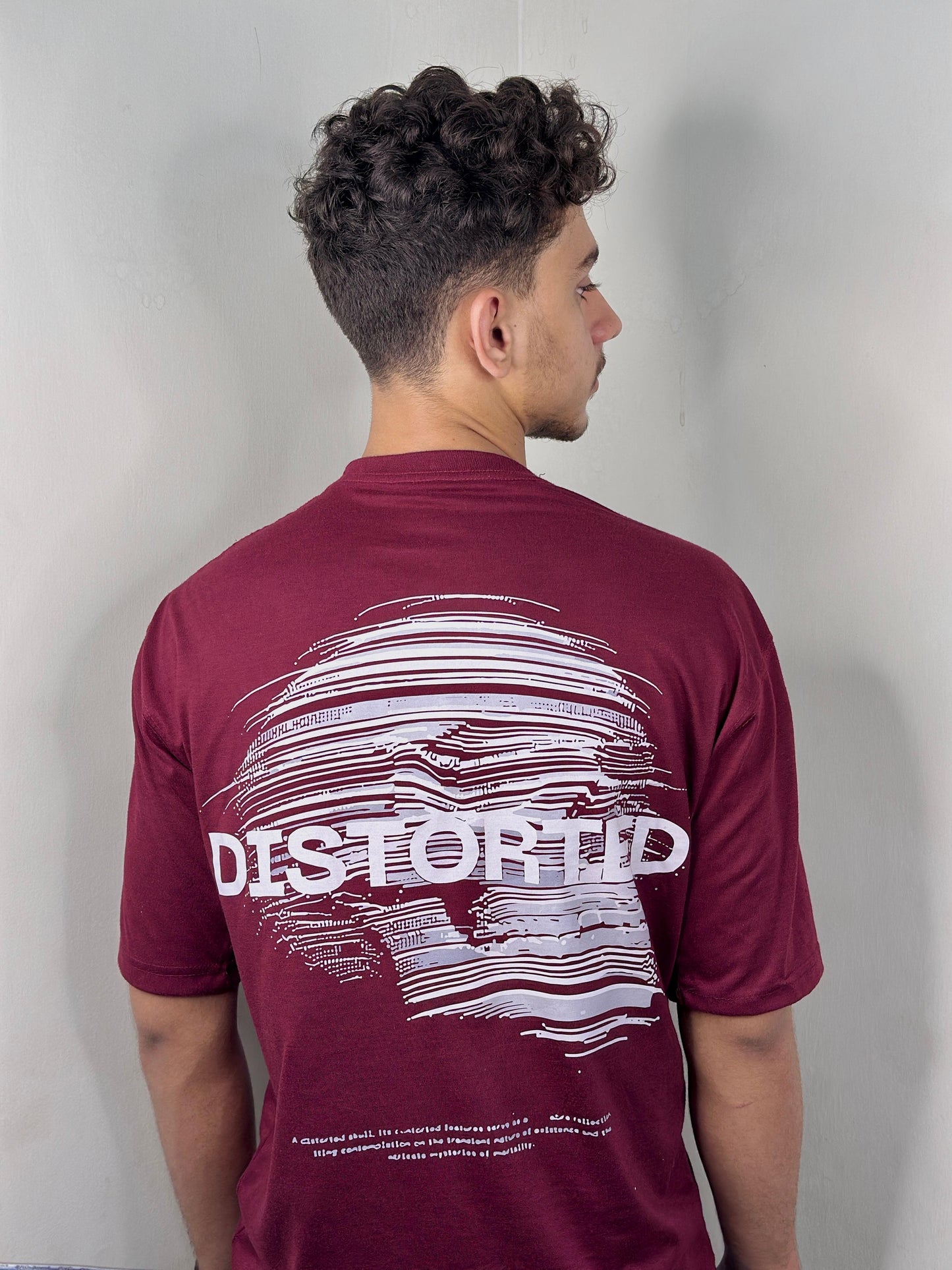 π Only Akhirah β Distorted Red Skull Oversized T-Shirt (Unisex | Maroon)