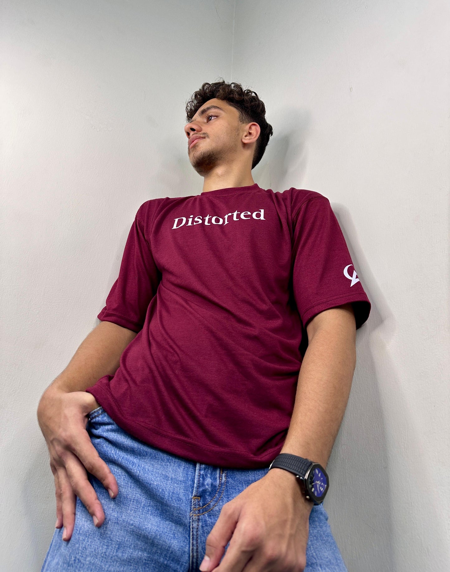π Only Akhirah β Distorted Red Skull Oversized T-Shirt (Unisex | Maroon)