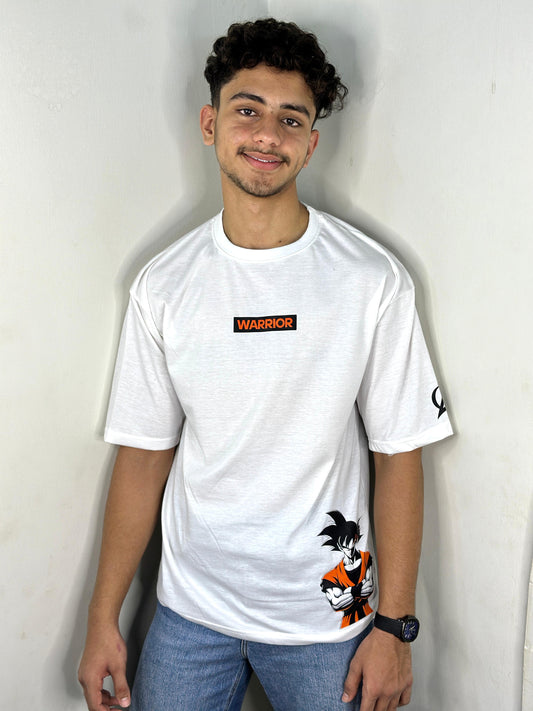 Only Akhirah — Goku Grind Oversized Graphic T-Shirt (Unisex | White)